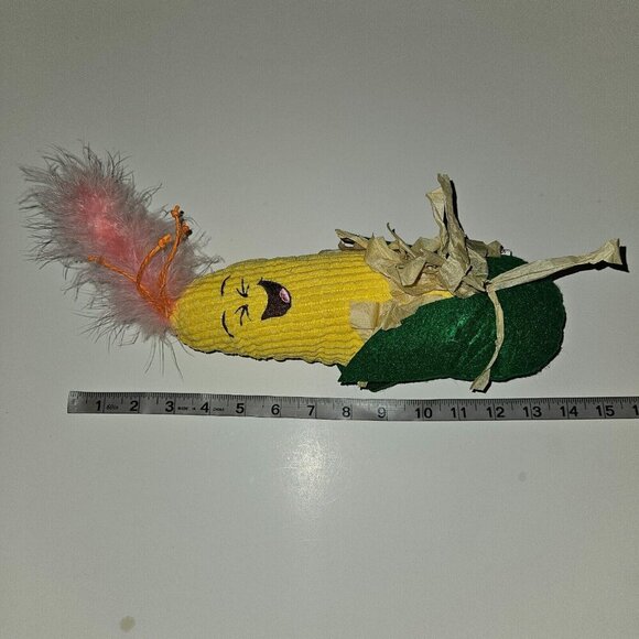 SmartyKat Plush Cat Pet Toy Corn Vegetable Crinkle 14" long - Picture 8 of 10